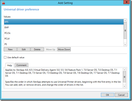 universal driver preference